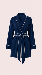 Personalized Cotton Robe – Cozy & Custom - Midnight Blue