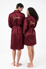 Contrasting Piping Couple Robes β Maroon