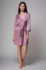 Premium Satin Robe – Oyster Pink