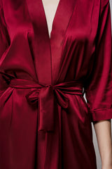 Premium Satin Robe – Maroon