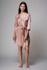 Premium Satin Robe – Rose Gold