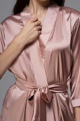 Premium Satin Robe – Rose Gold