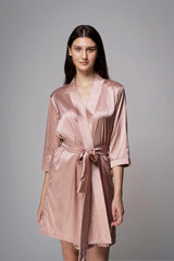 Premium Satin Robe – Rose Gold