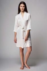 Premium Satin Robe – Pearl White
