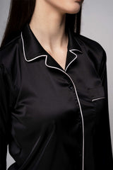 Premium Satin Pajamas – Black