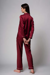 Premium Satin Pajamas – Maroon