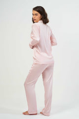 Washable Satin Long Pj Set – Baby Pink