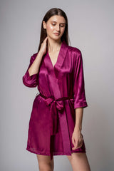 Satin Robe – Wine