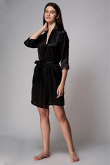Satin Robe – Black