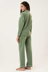 Cotton Long PJ Set – Sage Green