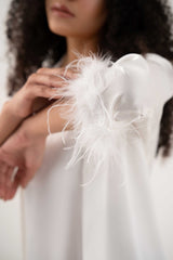 Fur Trimmed Robe – Pearl White