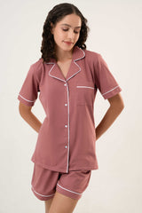Cotton Short PJ Set – Dusty Rose