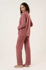 Cotton Long PJ Set – Dusty Rose