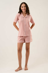 Cotton Short PJ Set – Soft Pink