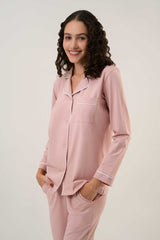 Cotton Long PJ Set – Soft Pink