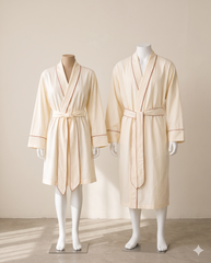 Personalized Cotton Couple Robes – Cozy & Custom - Butter Yellow