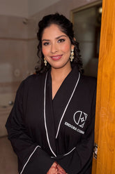 Personalized Cotton Robe – Cozy & Custom - Black