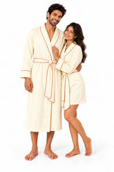 Personalized Cotton Couple Robes – Cozy & Custom - Butter Yellow