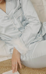 Satin Fur PJ Set – Ice Blue
