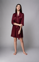Premium Satin Robe – Maroon