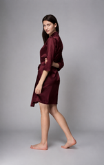 Premium Satin Robe – Maroon