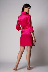 Satin Robe – Hot Pink