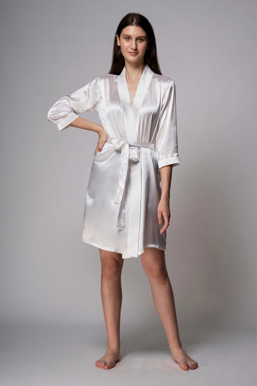 Satin Robe – White