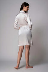 Satin Robe – White