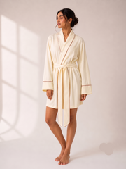 Personalized Cotton Robe – Cozy & Custom - Butter Yellow