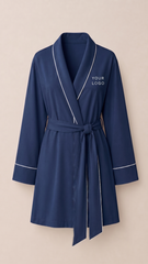 Personalized Cotton Robe – Cozy & Custom - Midnight Blue
