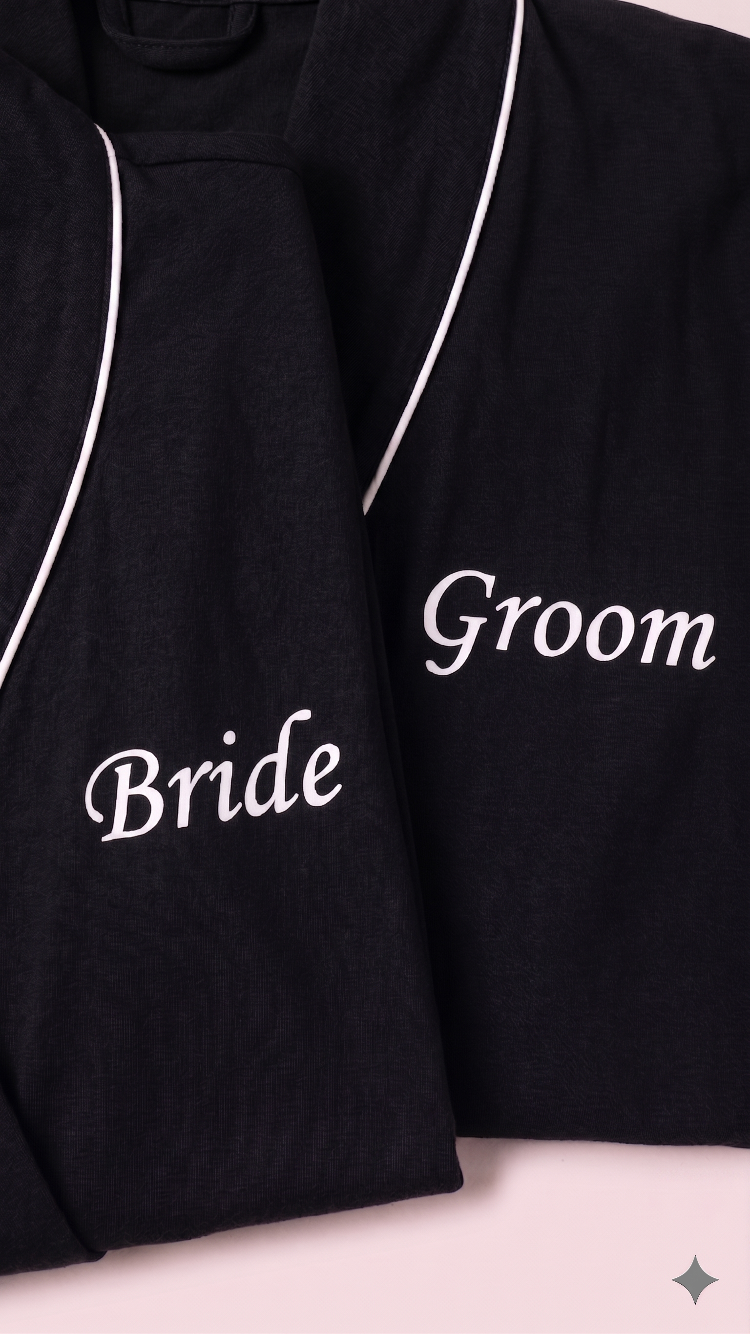 Personalized Cotton Couple Robes – Cozy & Custom - Black