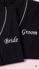 Personalized Cotton Couple Robes – Cozy & Custom - Black