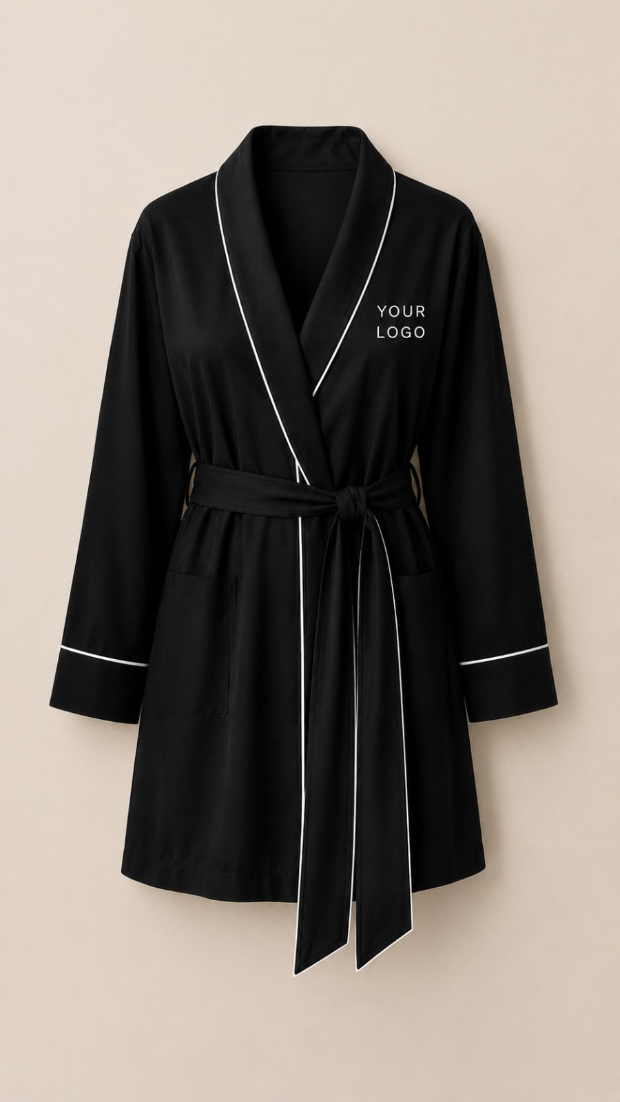 Personalized Cotton Robe – Cozy & Custom - Black